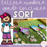 Letters, Numbers, Pictures and Words Sorting Stones