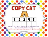 Letters, Numbers, Shapes and Sight Word Copy Cat Sheets