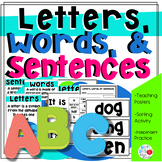 Letters, Words, & Sentences Oh MY! {Signs, Sorting Cards, 