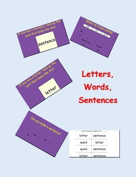 Preview of Letters, Words and Sentences: Learning the Difference