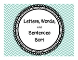 Letters, Words, and Sentences Sort