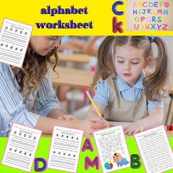 Preview of Letters a-z alphabet worksheet bundle Kindergarten