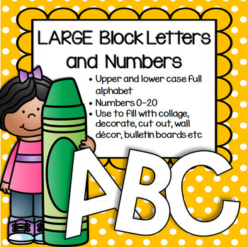 Preview of Alphabet and Numbers 0-20 Large Block Letters
