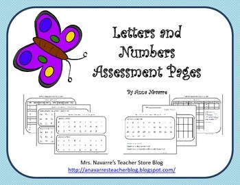 Preview of Letters and Numbers Assessment Pages