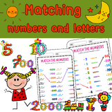 Letters  and  Numbers Matching  Activity Worksheet,  Kinde