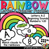 Letters and Numbers Matching Rainbow Puzzles - St. Patrick