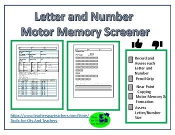 Preview of Letter and Number Formation Screener