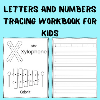 Preview of Letters and Numbers Tracing Workbook for KIds-Preschool Activities 2024