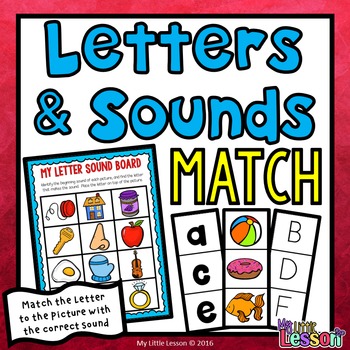 Letters and Sounds Match by My Little Lesson | Teachers Pay Teachers