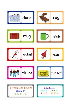 Letters and Sounds phonics : Phase 2 words dominoes . 3 SETS . | TpT