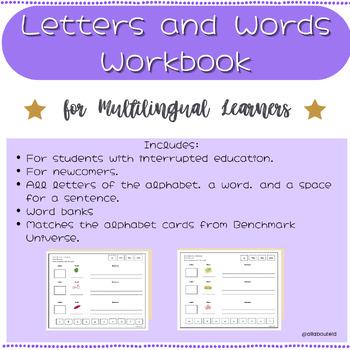 Preview of Letters and Words Workbook