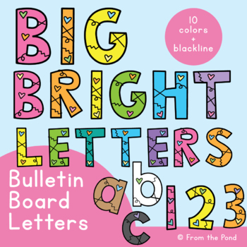 Bulletin Board Letters: Black with Rainbow Gradient Border – Art