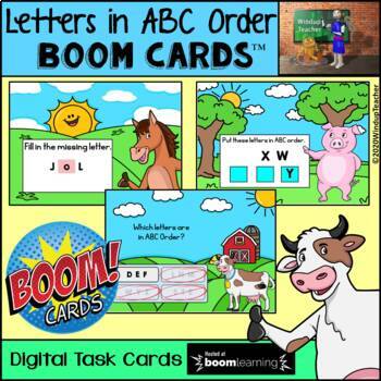 Preview of Letters in ABC Order BOOM Cards™ -  Digital Task Cards on BOOM Learning