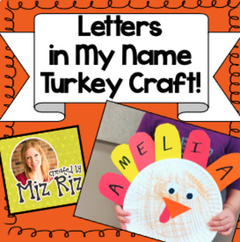 Preview of Letters in My Name Turkey Craft!
