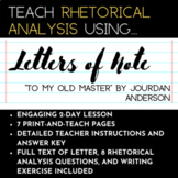Letters of Note Rhetorical Analysis: Jourdan Anderson's "T