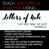 Letters of Note Rhetorical Analysis: Kurt Vonnegut's "I Am