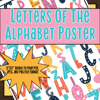 Letters of the Alphabet Poster | Classroom Decor | 11x17 | Ready to Print