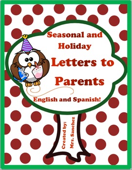 Preview of Letters to Parents in English and Spanish Seasonal and Holiday