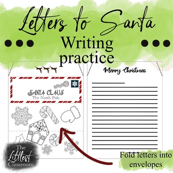 Preview of Letters to Santa Writing Practice | Christmas Handwriting Practice 4th-6th Grade