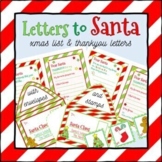 Letters to Santa - xmas list & thankyou with envelopes & stamps