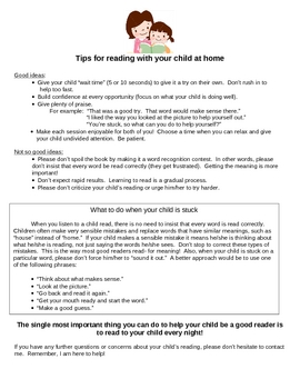 Preview of Letters to send home to parents explaining various literacy elements
