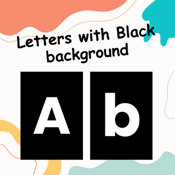Preview of Letters with black background(A-Z)|Uppercase & lowercase