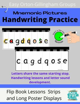 Preview of Handwriting Letter Strips, Starting Dots with Picture Sounds- Grouped OT Style