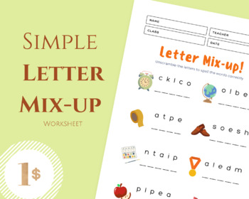 Preview of Lettre mix-up worksheet (simple for Kindergarten)