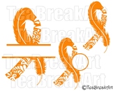 Leukemia Zentangle awareness ribbon feather Digital ClipAr