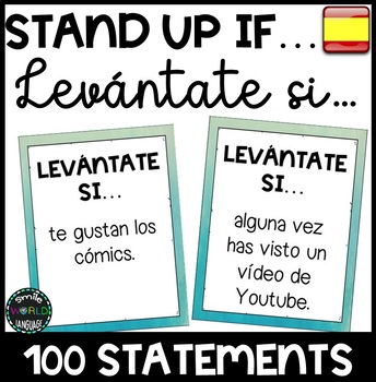 Preview of Levántate si... Stand Up If... in Spanish Español ice breaker First day school