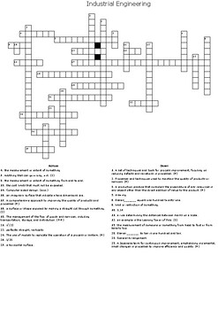 Preview of Level 1 Crosswords & Keys - Must know Industrial Engineering Terms