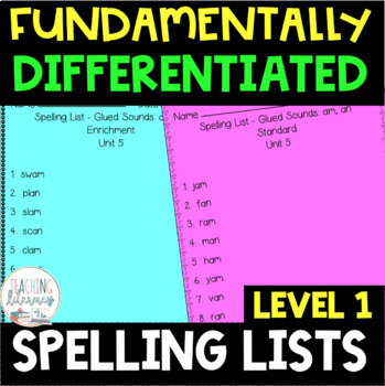 Preview of Level 1 | Differentiated Spelling Lists AND Fun Phonics Activities | Full Year