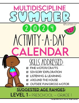 Preview of Level 1: MULTIDISCIPLINE - 2024 Activity-a-Day Summer Calendar