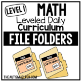 Level 1 Math Leveled Daily Curriculum FILE FOLDER ACTIVITIES