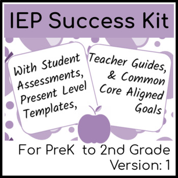 Preview of Early Elementary IEP Goals & Objectives Bank with  Assessments & PLAAFPs, V.1