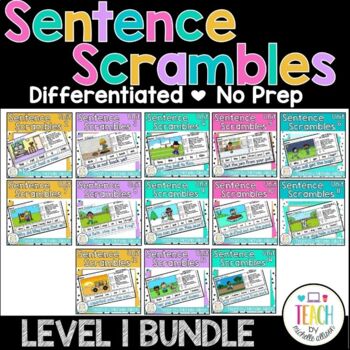 Preview of Sentence Scramble - Phonics Worksheets & Sight Word Practice for Word Work