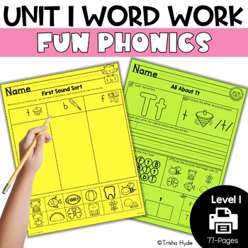 Preview of Level 1 Unit 1 |  Alphabet Review Word Work | Fun Phonics