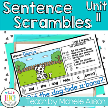 Preview of Sentence Scramble - Silent e Worksheet & Sight Word Review
