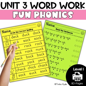 Preview of Level 1 Unit 3 |  Digraph Word Work | Fun Phonics