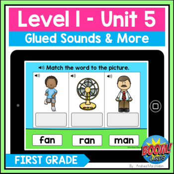 Preview of Level 1 Unit 5 Glued Sounds Boom Cards™