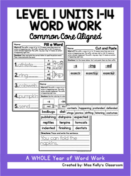Preview of Level 1 Units 1-14 Word Work WHOLE YEAR BUNDLE