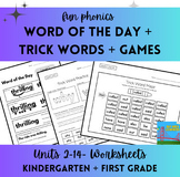 FUN PHONICS BUNDLE! Level 1, Units 2-14- Word of the Day-S