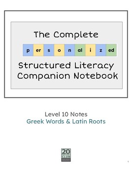 Preview of Level 10 Personalized Companion Notebook (Student)