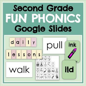 Preview of Level 2 Fun Phonics Google Slides: Units 1-17 BUNDLE