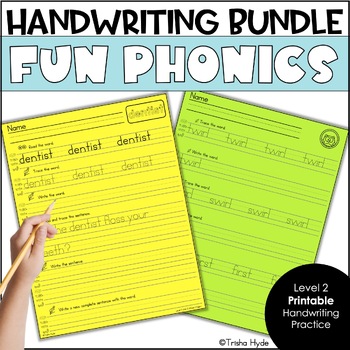 Preview of Level 2 Fun Phonics | Handwriting Bundle | Decodable