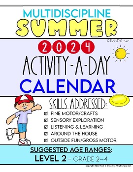 Preview of Level 2: MULTIDISCIPLINE - 2024 Activity-a-Day Summer Calendar