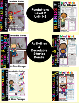 Preview of Level 2 Unit 1-3  Second Grade Decodable Stories & Activities Bundle
