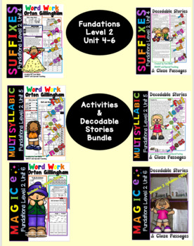Preview of Level 2 Units 4-6 Second Grade Fun Phonics Activity & Decodable Stories Bundle