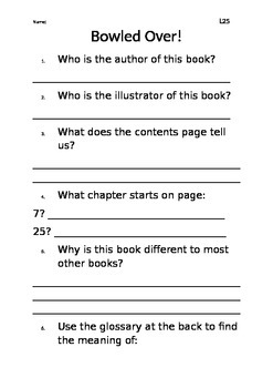 Preview of Level 25 text: Bowled Over worksheets