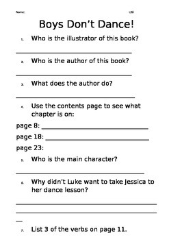 Preview of Level 26 text: Boys Don't Dance worksheets